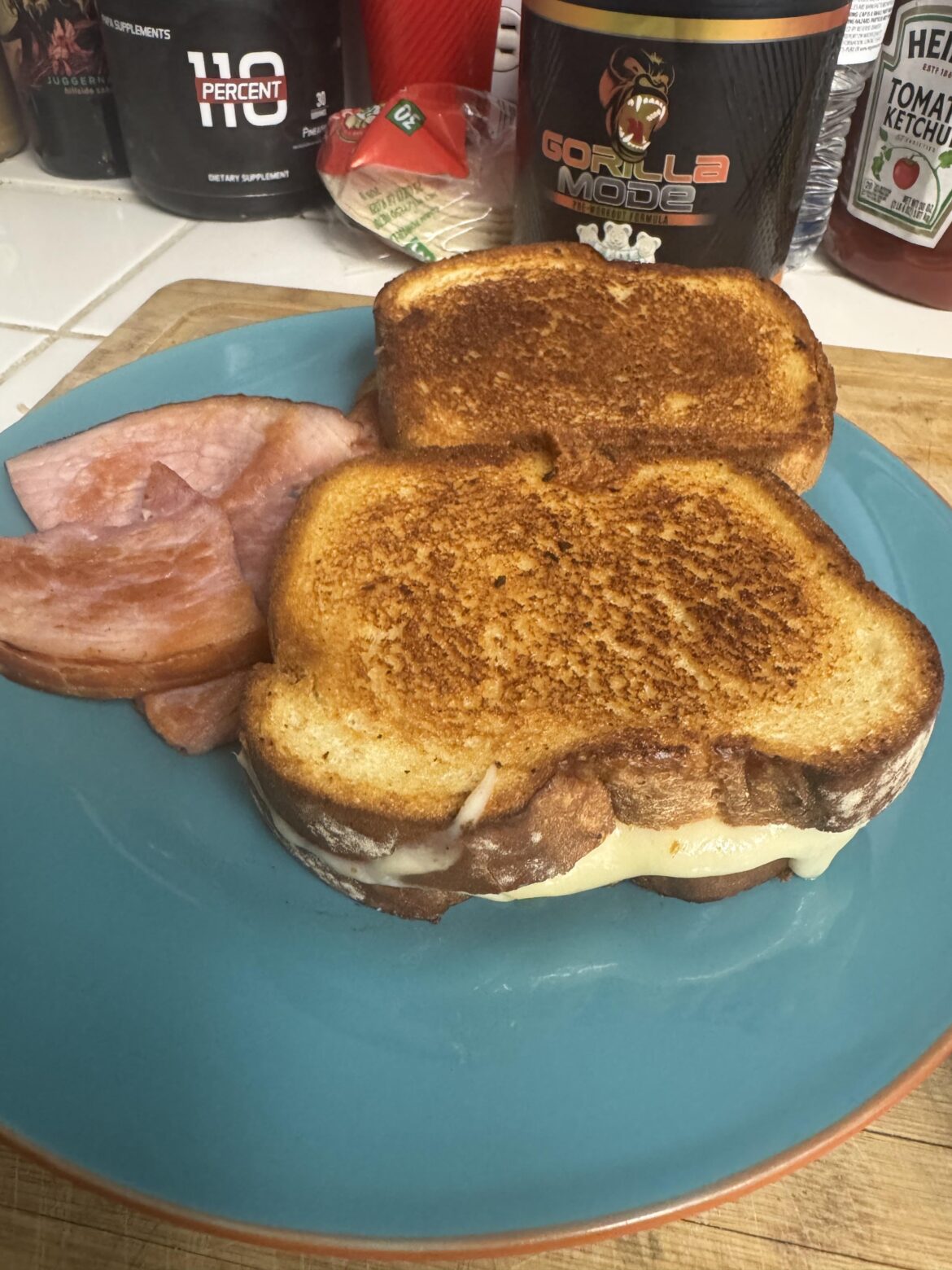 Couple of Swiss with a side of ham