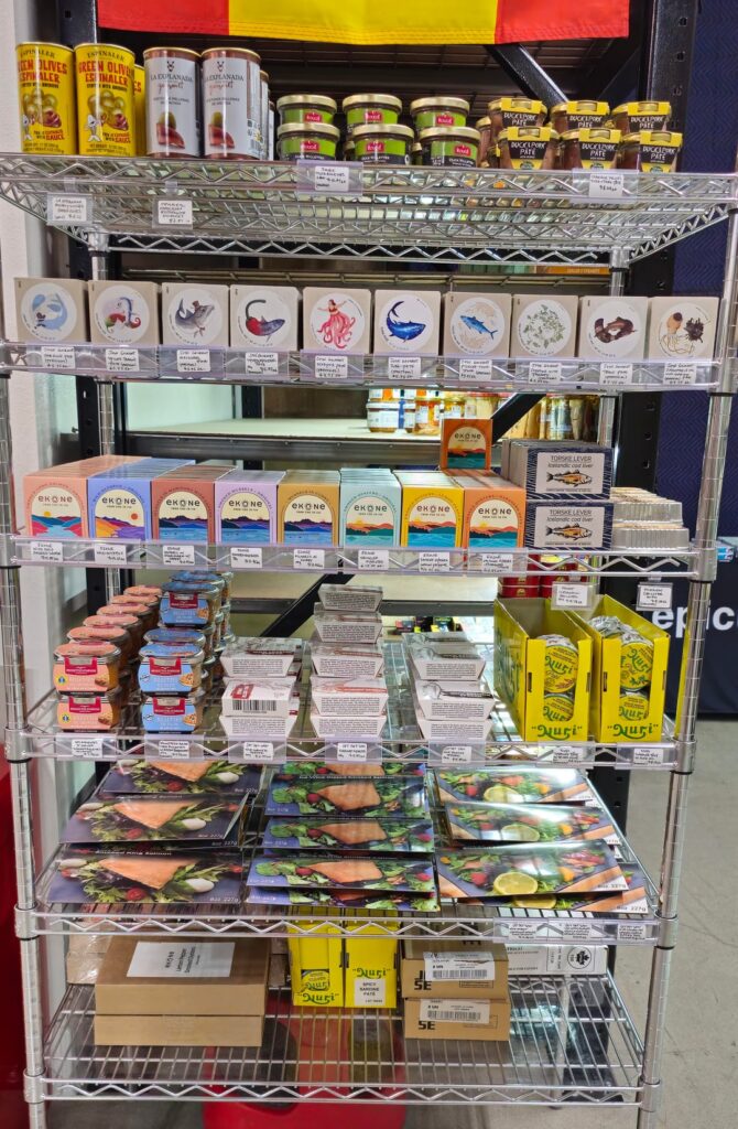 The tinned fish selection at Epicurus Gourmet (North Hollywood, CA) 🐟