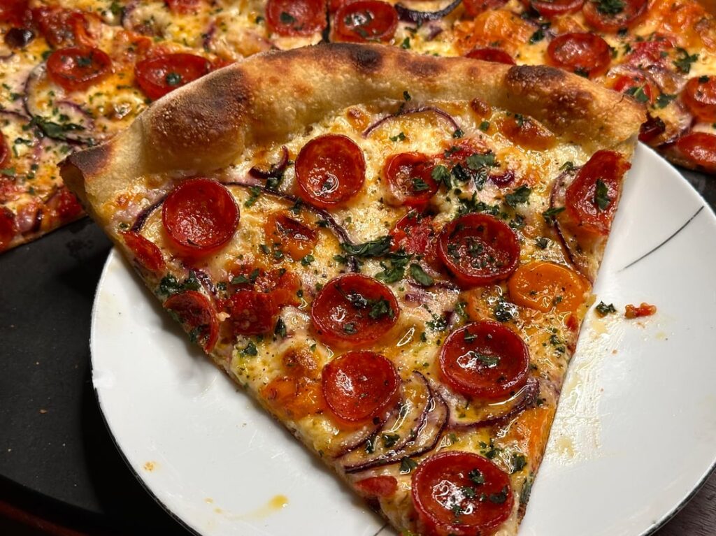 Homemade pepperoni pizza