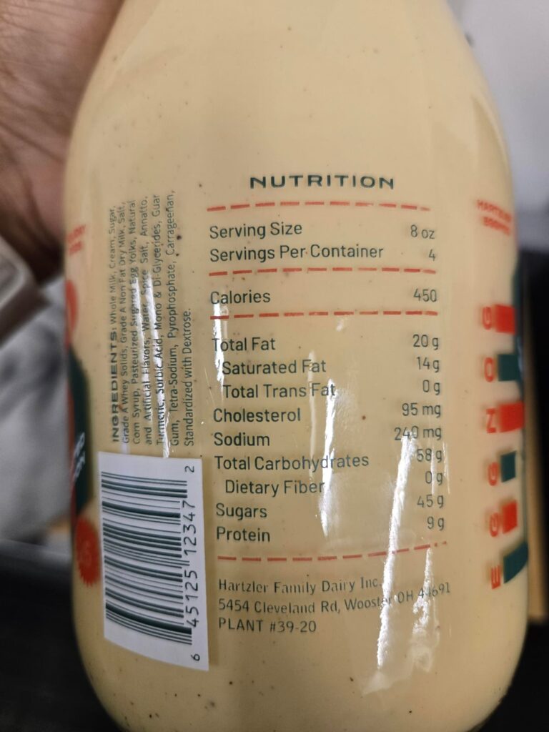 My favorite Eggnog decided to add a nutrition label this year so I can't live in denial anymore.