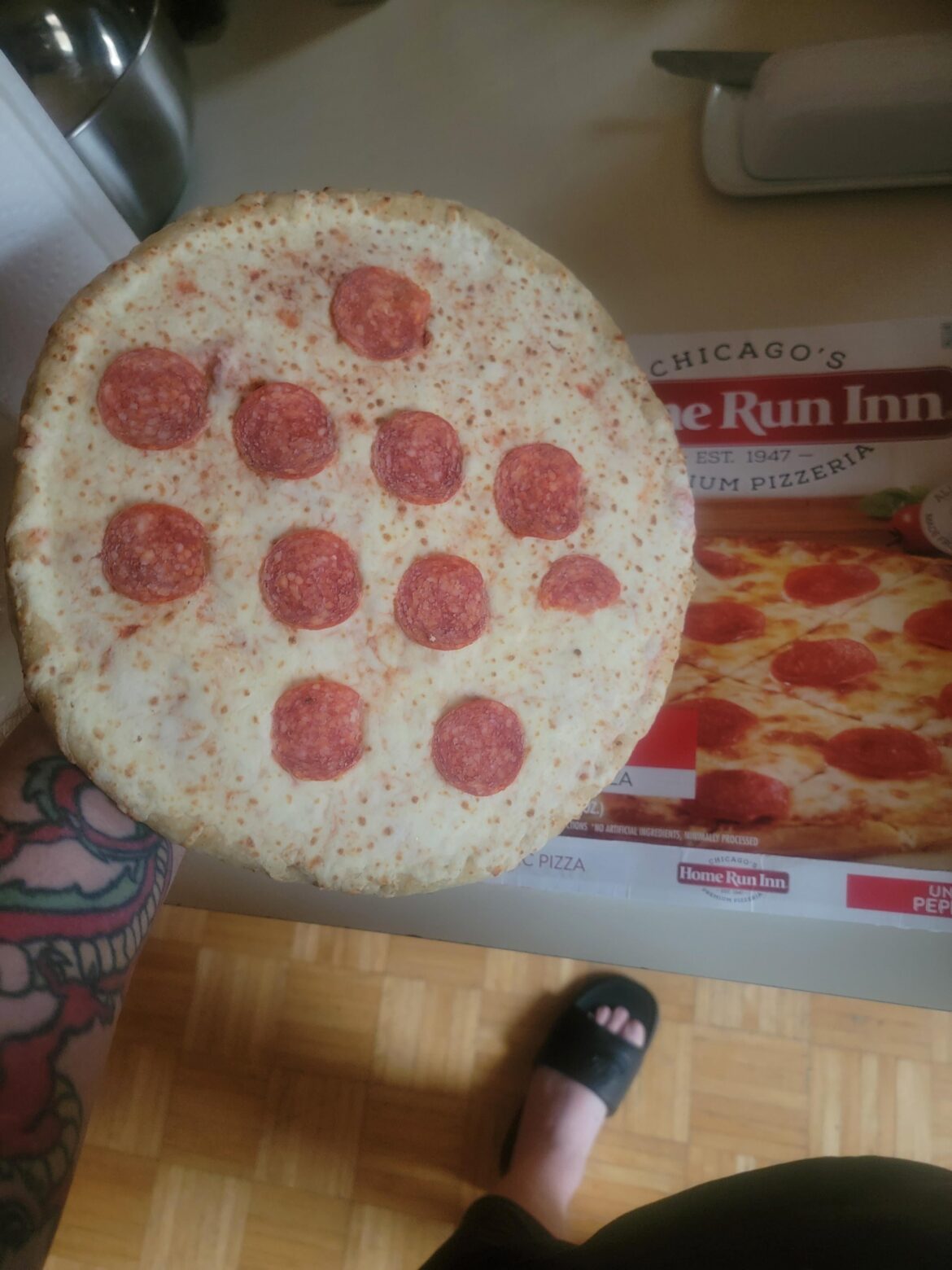 Shrinkflation hit my go-to frozen. I present into evidence, 10 ¹/² pepperoni pizza