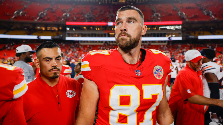 Close up of Travis Kelce