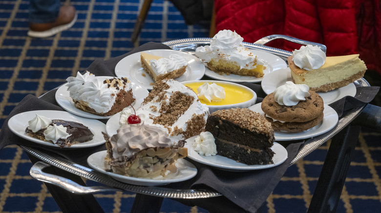 assorted desserts at restaurant