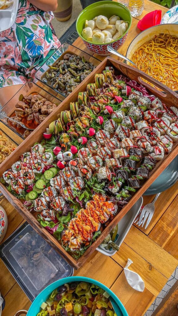 Sushi platter.