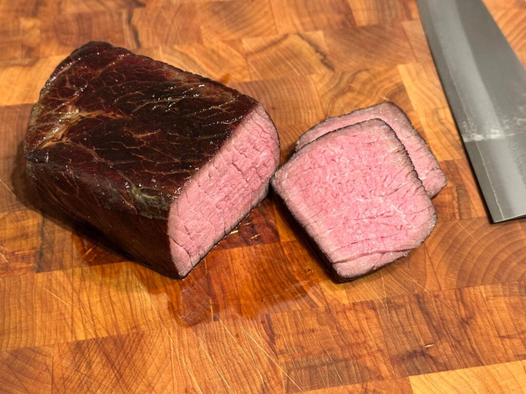 Top round at 55.5C/132F for 24 hours