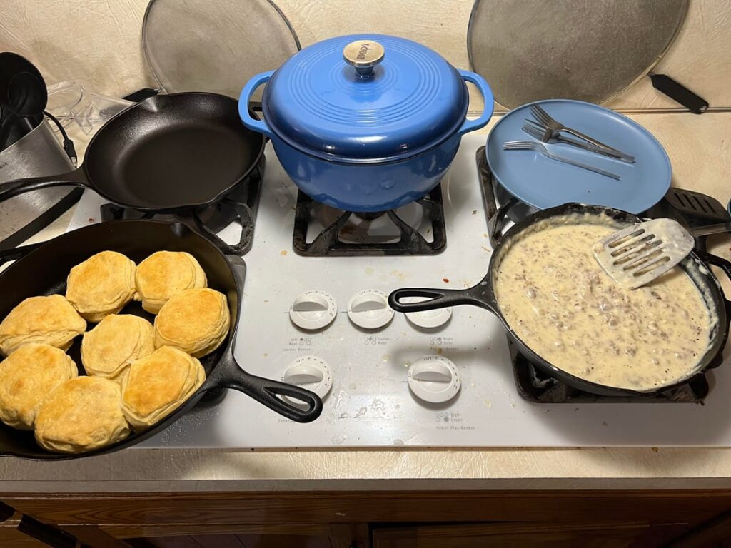 Sunday morning biscuits and gravy
