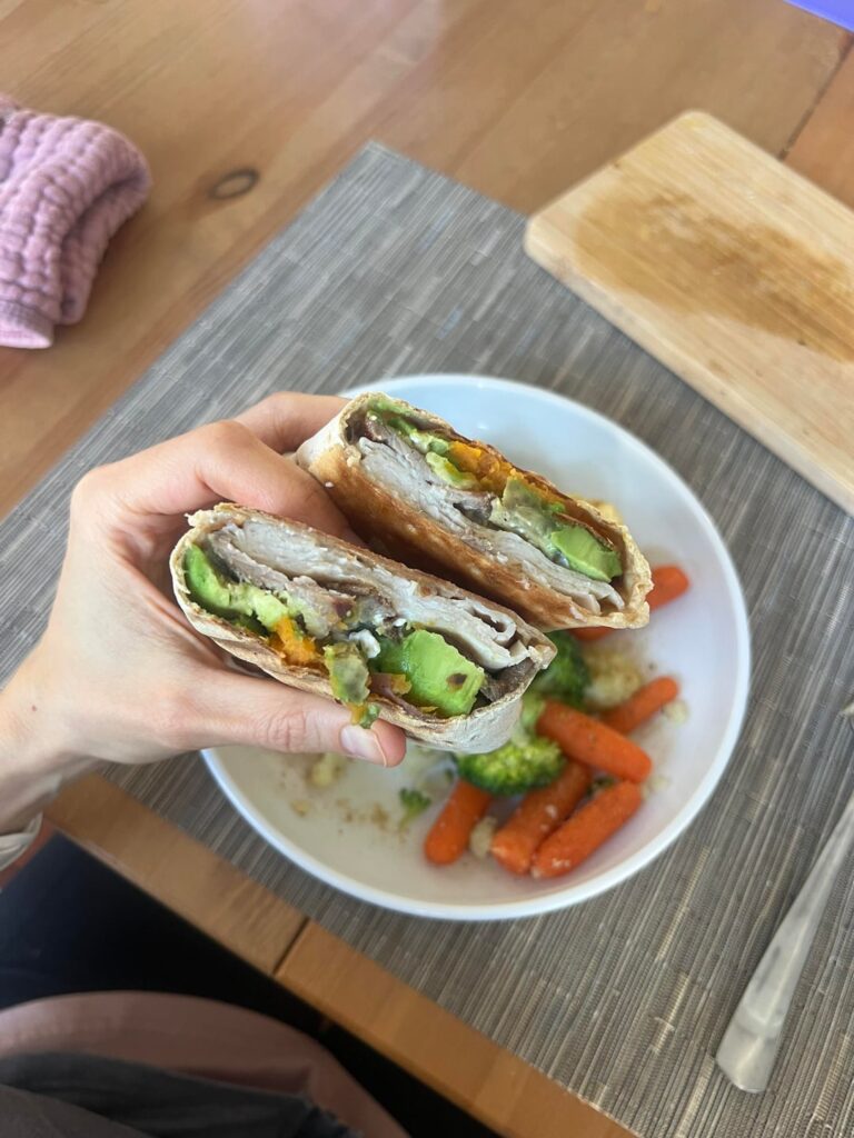 viral cottage cheese sweet potato beef bowl as a wrap, 400 cal 34g protein