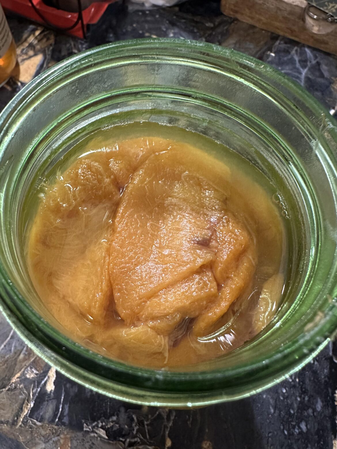 Has anyone seen “dry” tops of canned peaches?