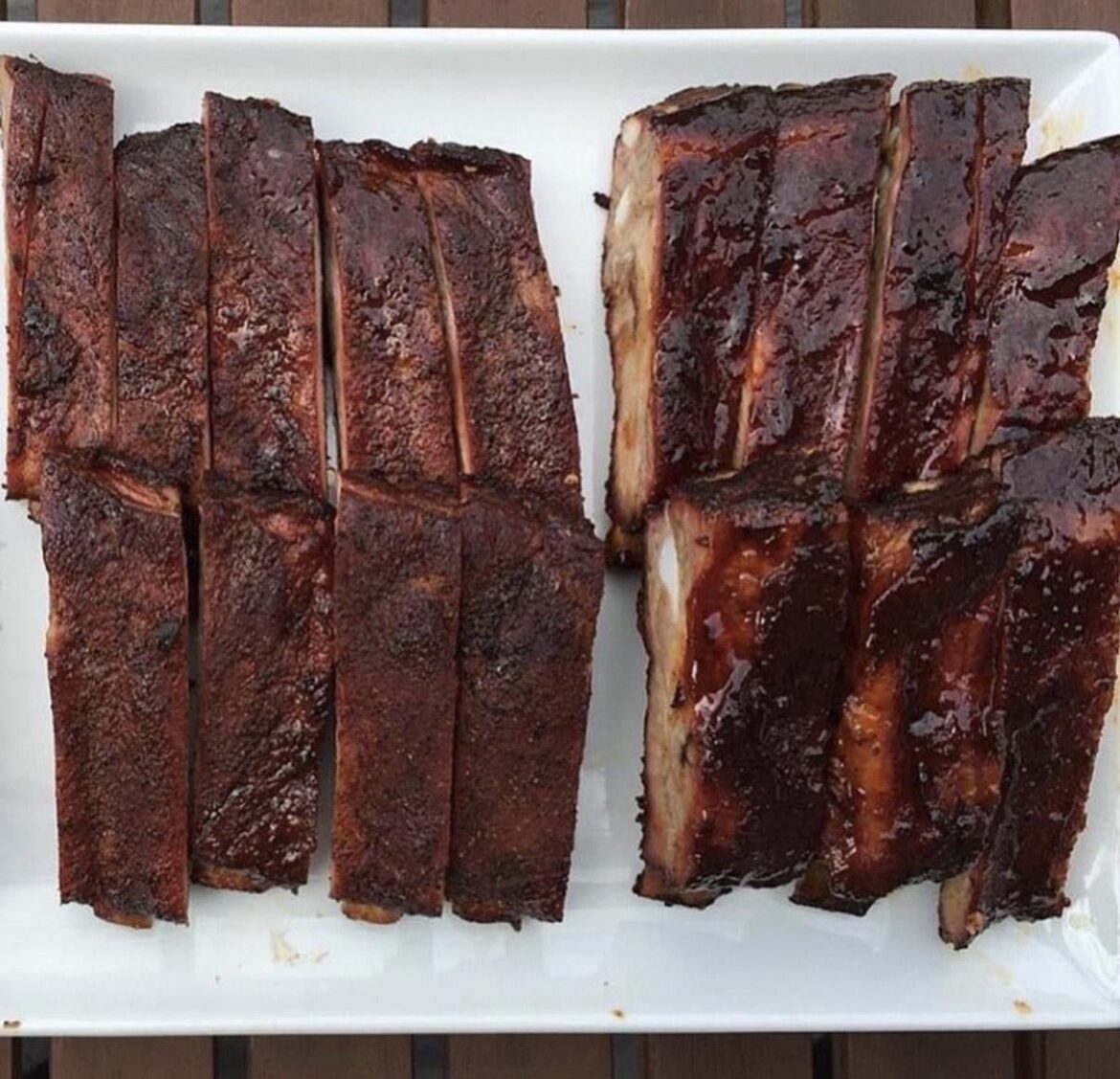 Dry or wet? The left one is not in marinade and the right one is