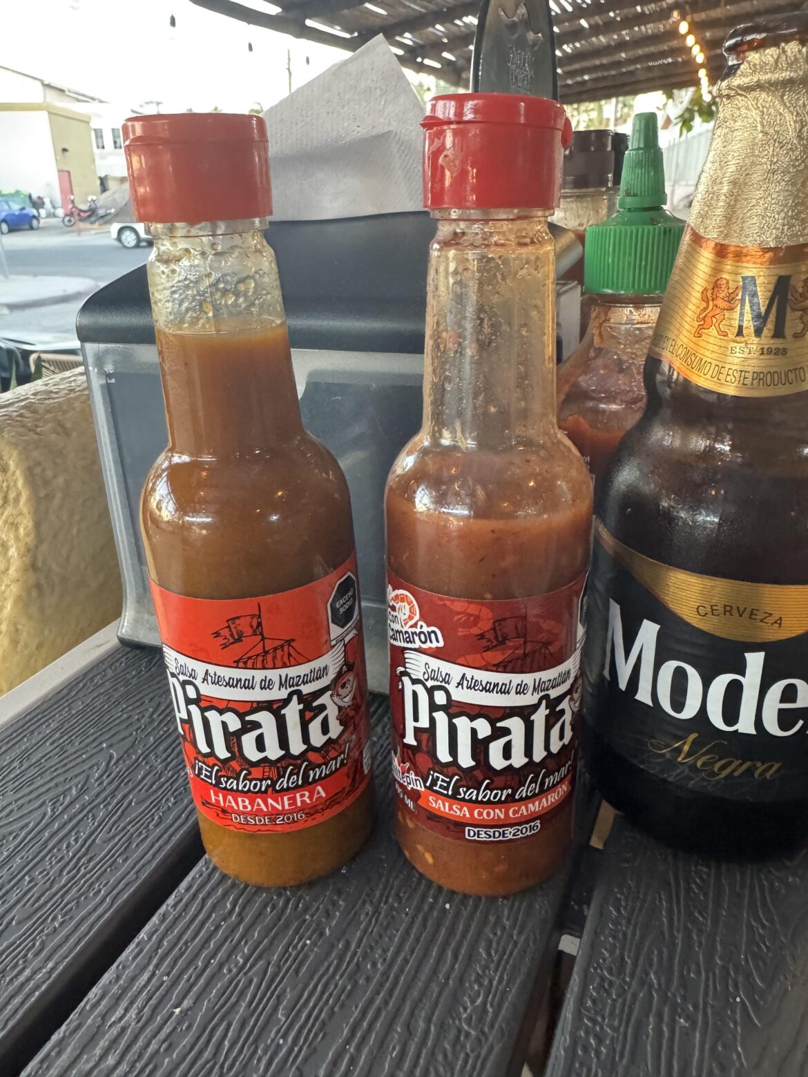 Pirata habanera and salsa con camaron