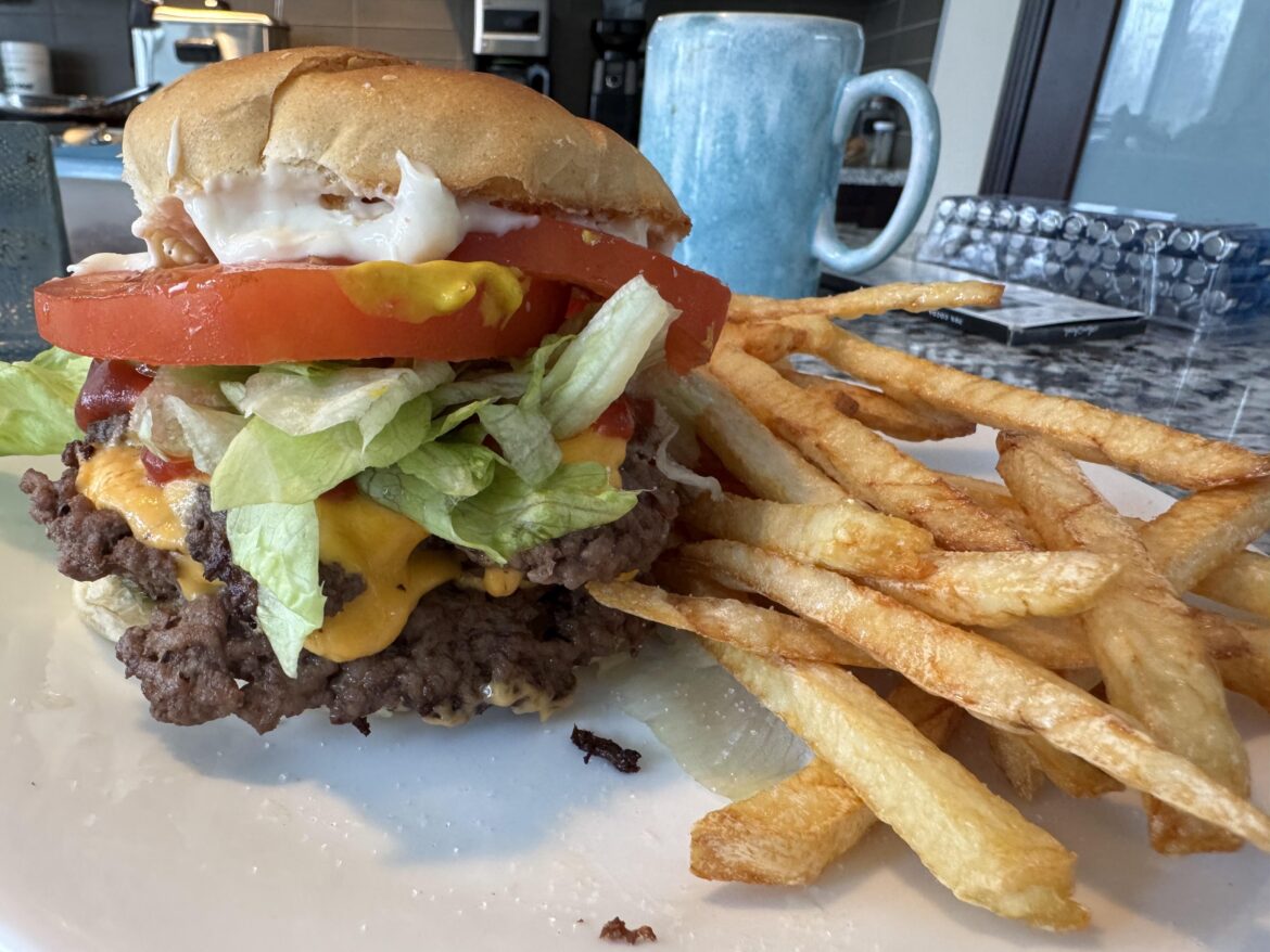 Cheese lettuce tomato:) home made fries