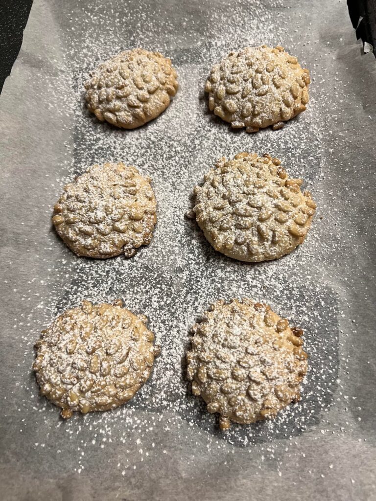 My first ever batch of pignoli cookies