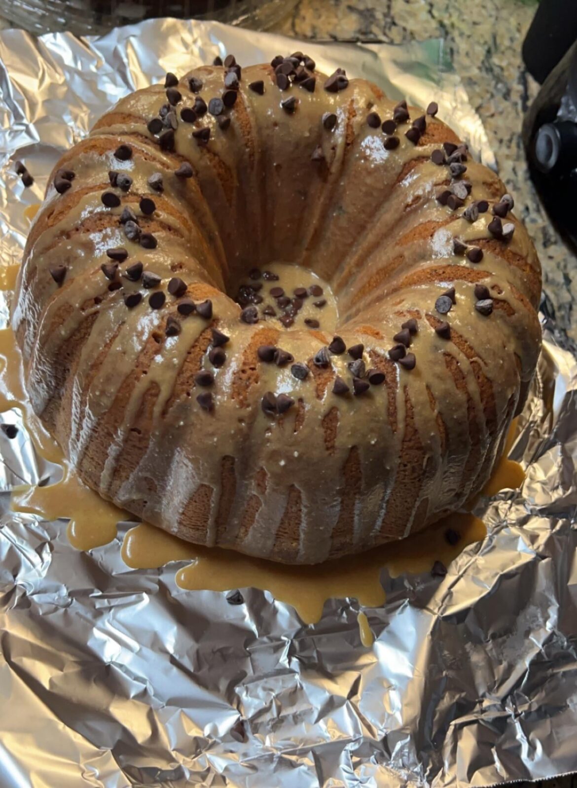 Peanut butter chocolate chip bundt cake!