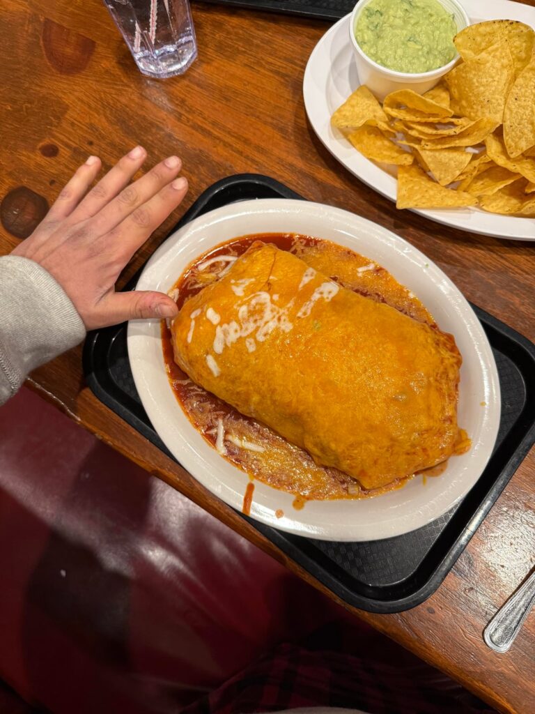 Calories in this steak and chicken Wet burrito?