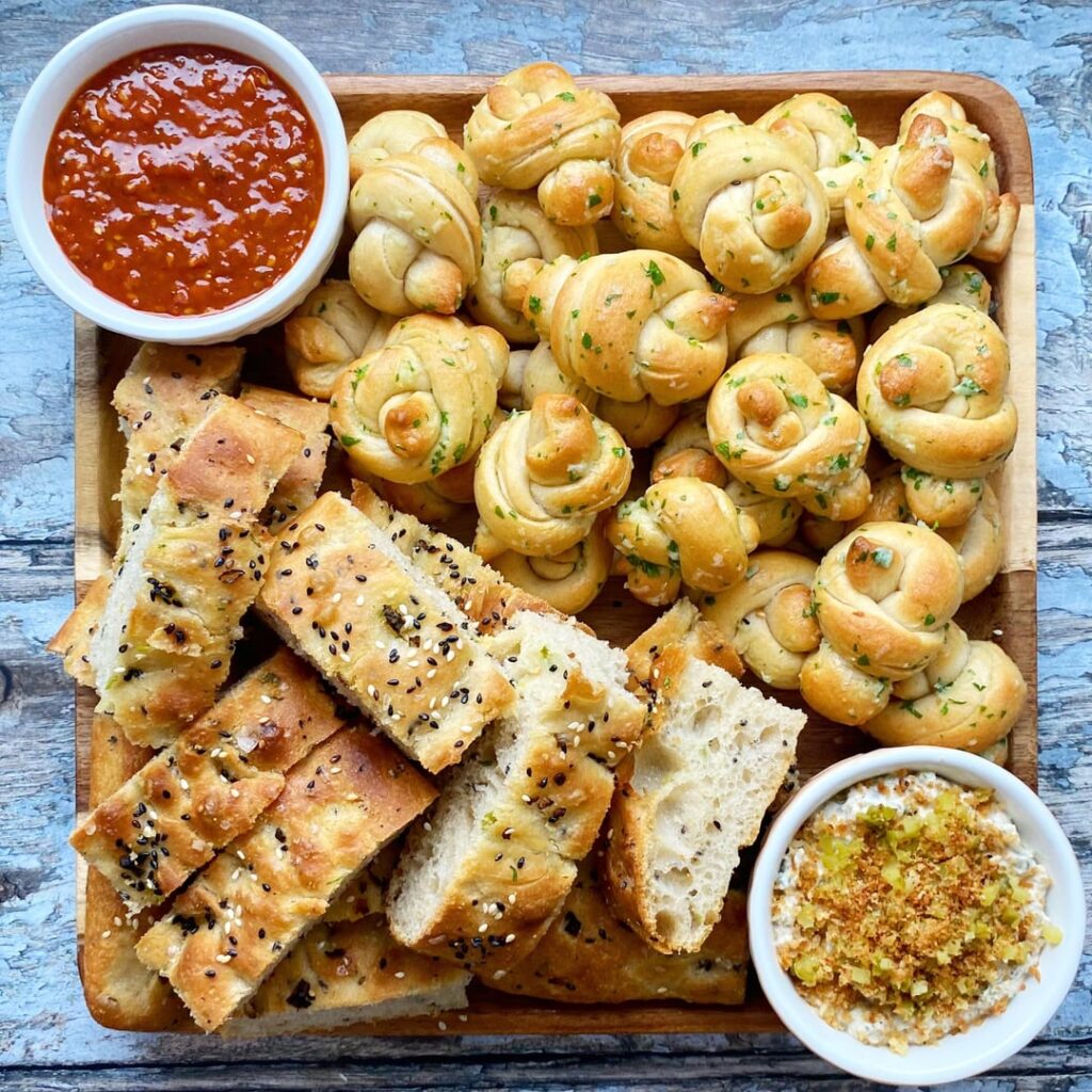 A year’s worth of sharing plates of vegan bread and dips
