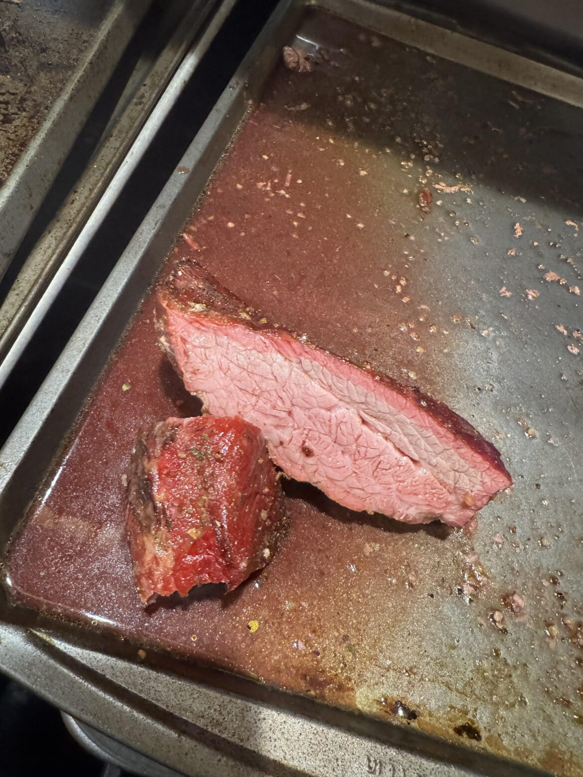 Smoked tri tip was so juicy and tender!!! Went so fast Eve. The last pieces aka end were so tender and juicy!!!