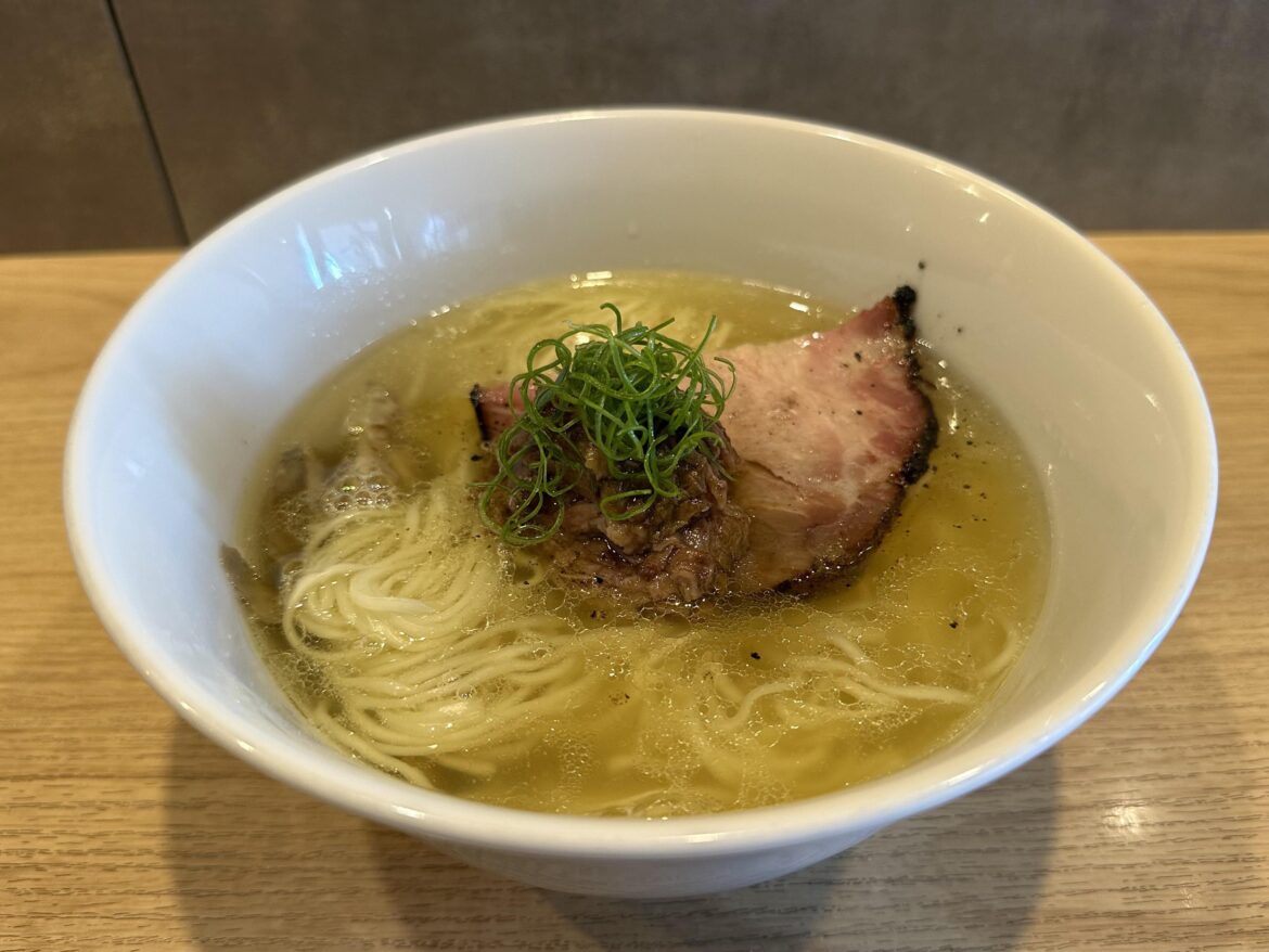 Wagyu and maitake mushroom shio ramen in Tokyo