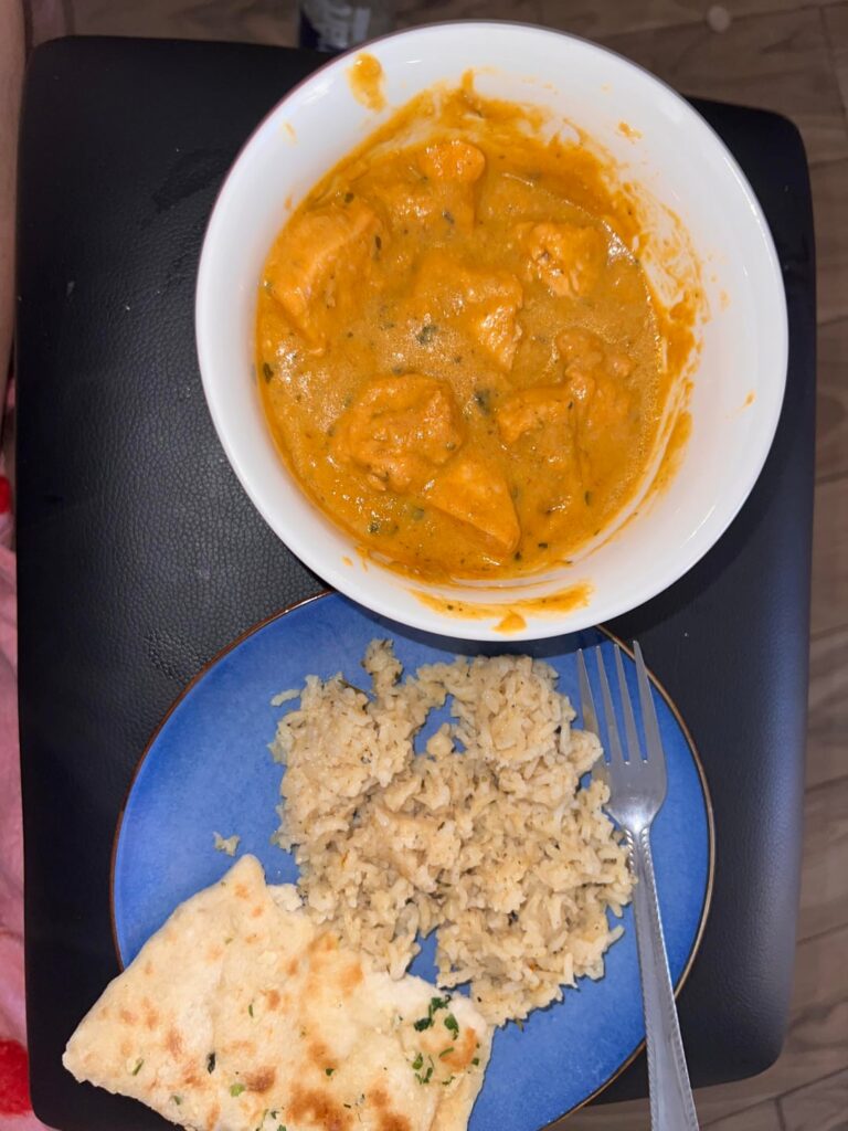 butter chicken and naan