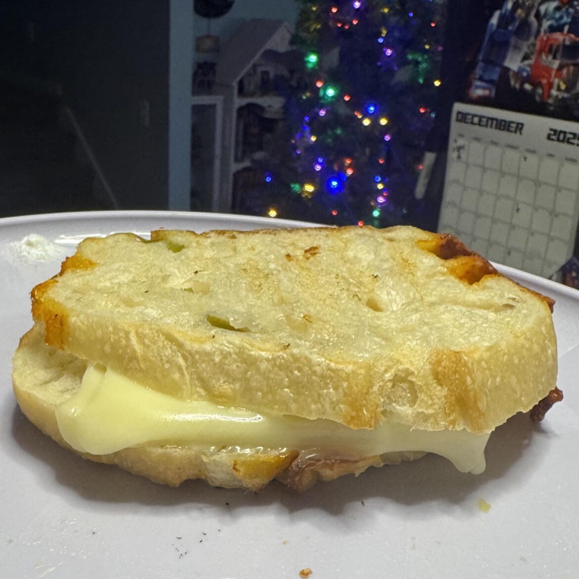 White American on local Cheddar Jalapeño Sourdough