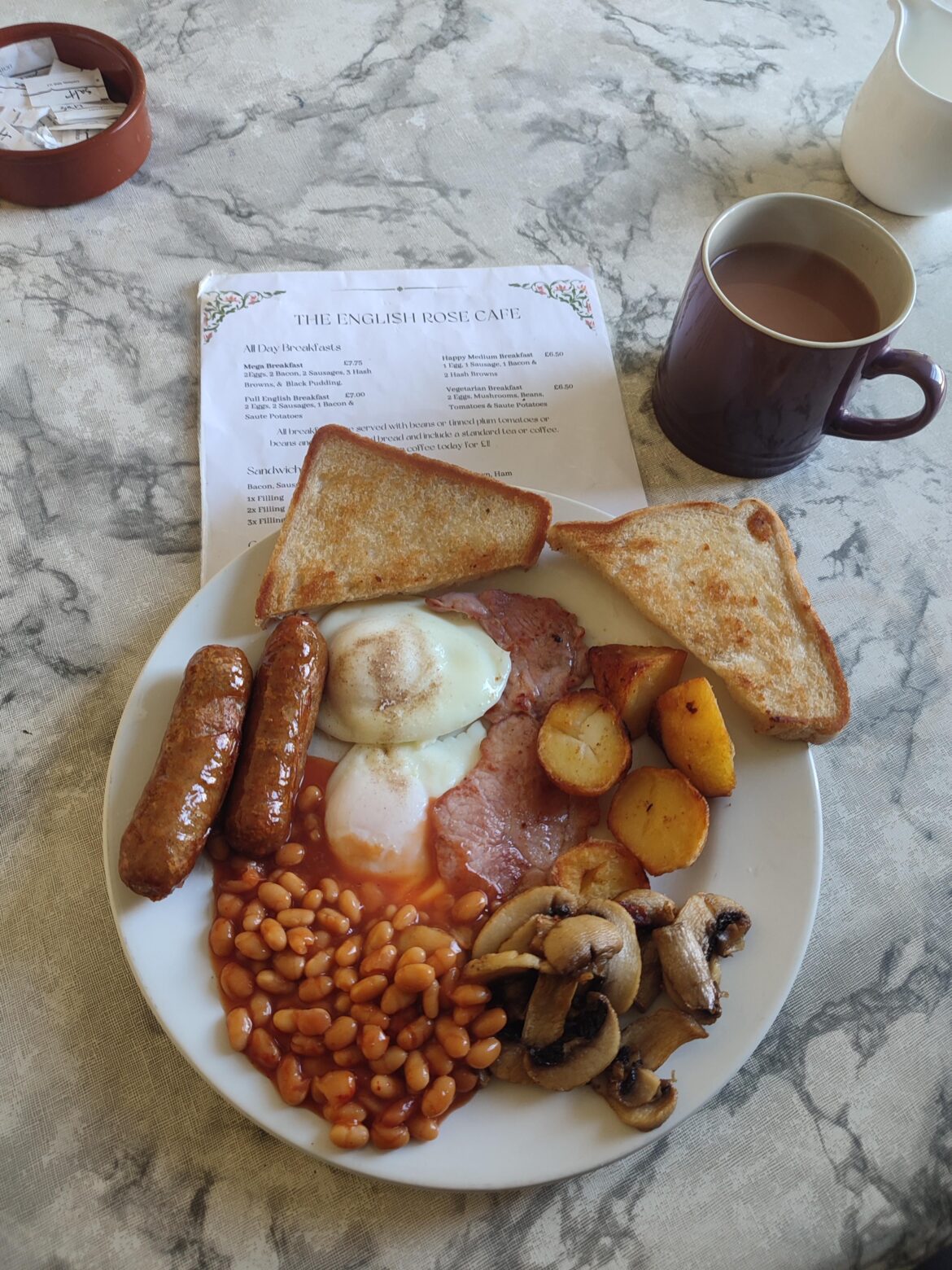 £7.90 with tea English Rose cafe Boscombe Bournemouth