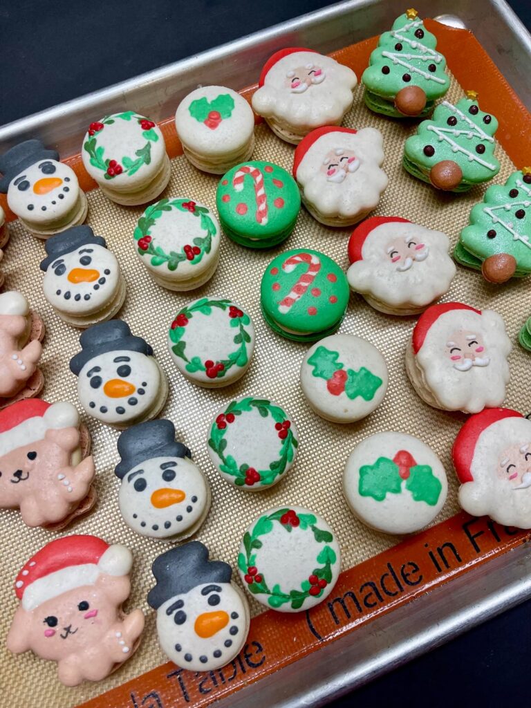 Christmas Macarons for 2 Cookie Swaps this weekend