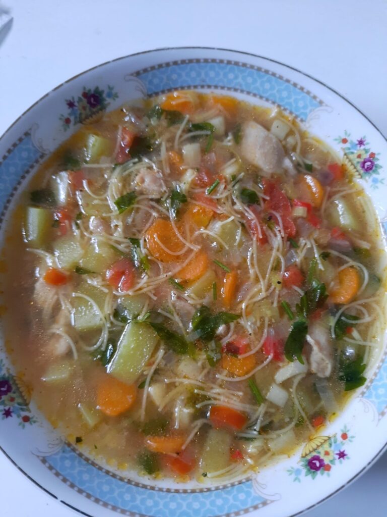 Lunch after Christmas menu (sarmale) - Chicken soup & Salmon