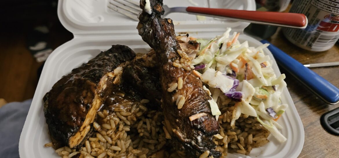 Jerk Chicken special. Jaclyn's Caribbean Fusion Restaurant
