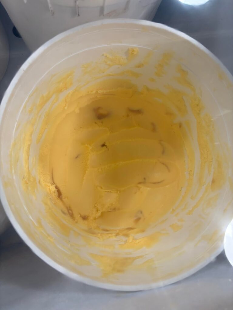 Sweet Saint Satsuma Sherbet  with sourgum butterscotch swirls.