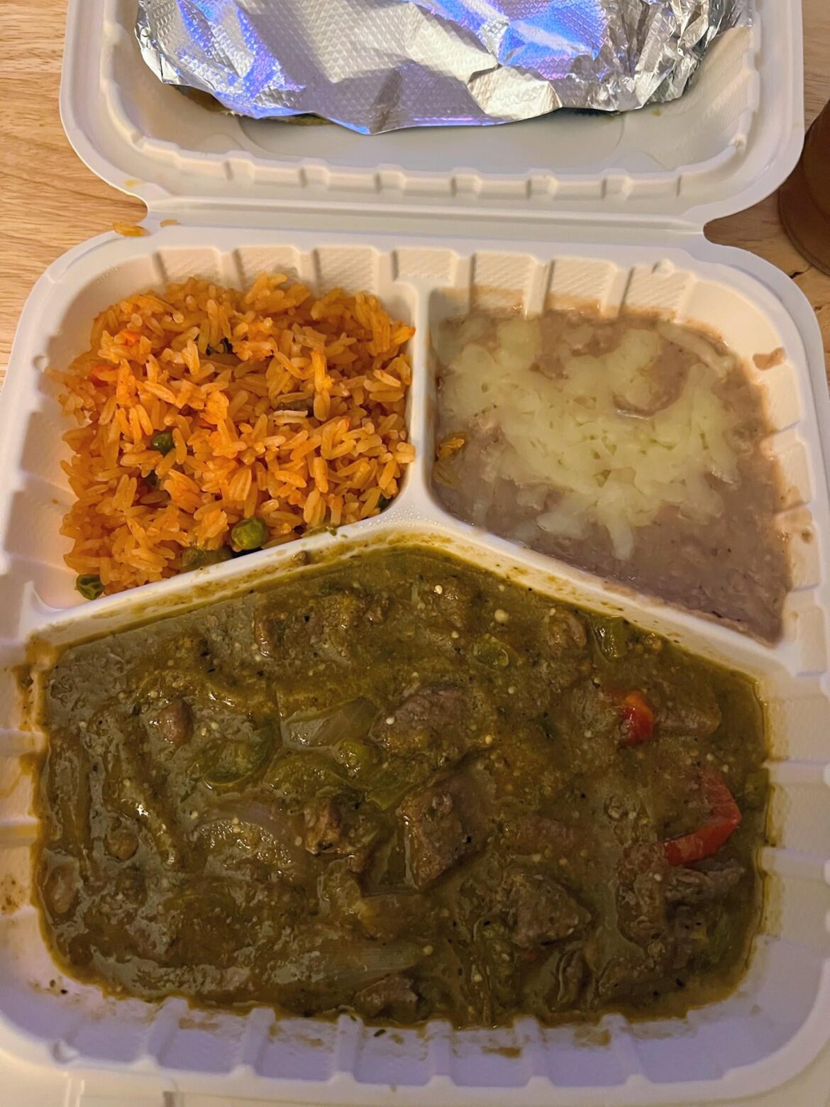 Chili verde plate