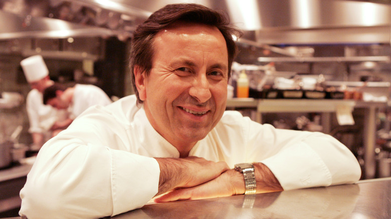 chef Daniel Boulud in the kitchen at Daniel