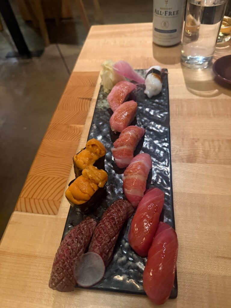 Sushi Dinner at Kru in Sacramento after running the California International Marathon