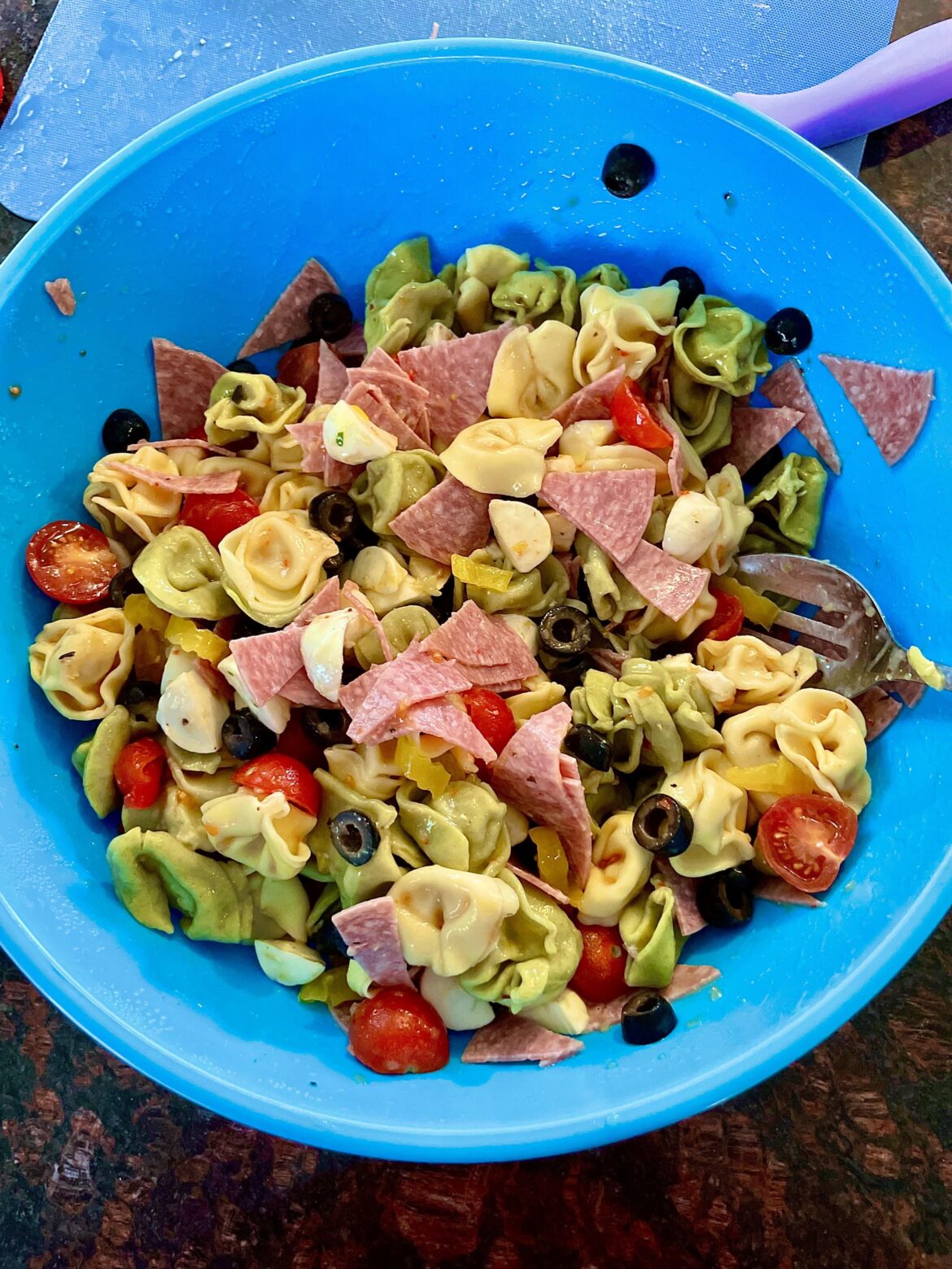 My wife’s famous tortellini pasta salad