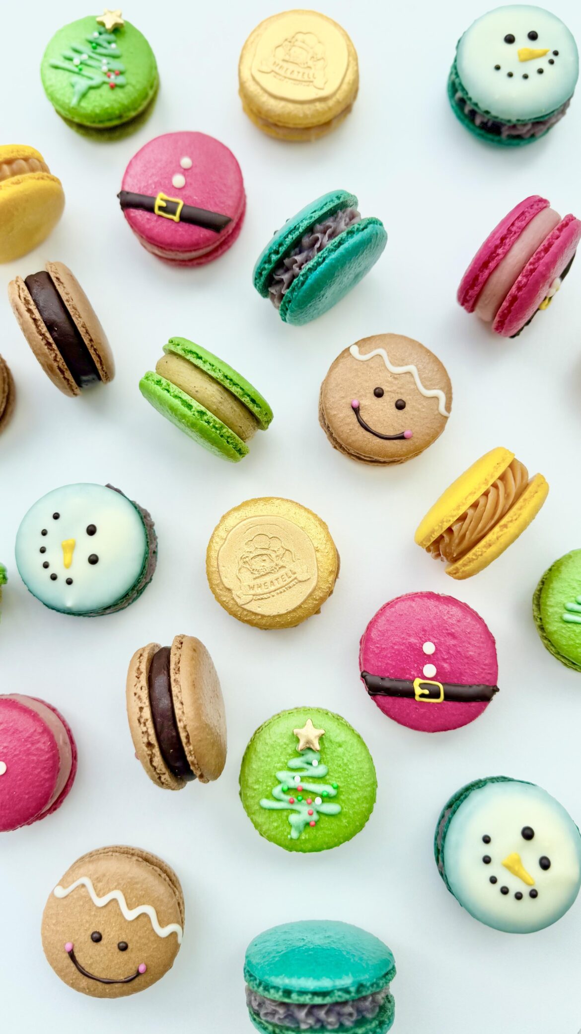 Christmas-themed macarons