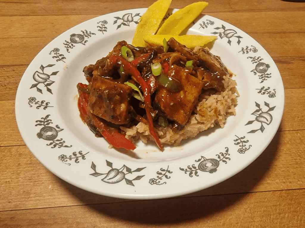 Tofu and miso rice. My way of making.