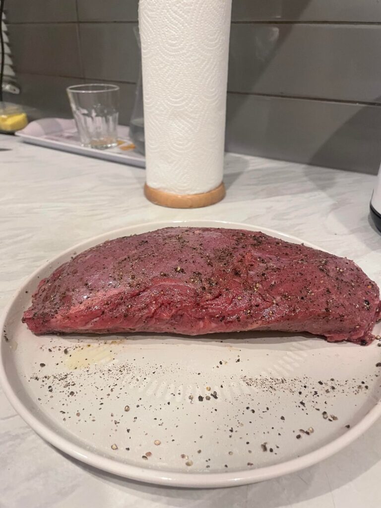My first time preparing and eating beef.