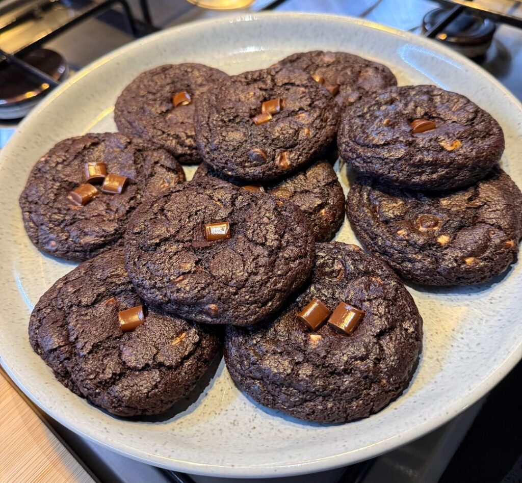 Double Chocolate Chip Cookies with my Christmas gift 🍪