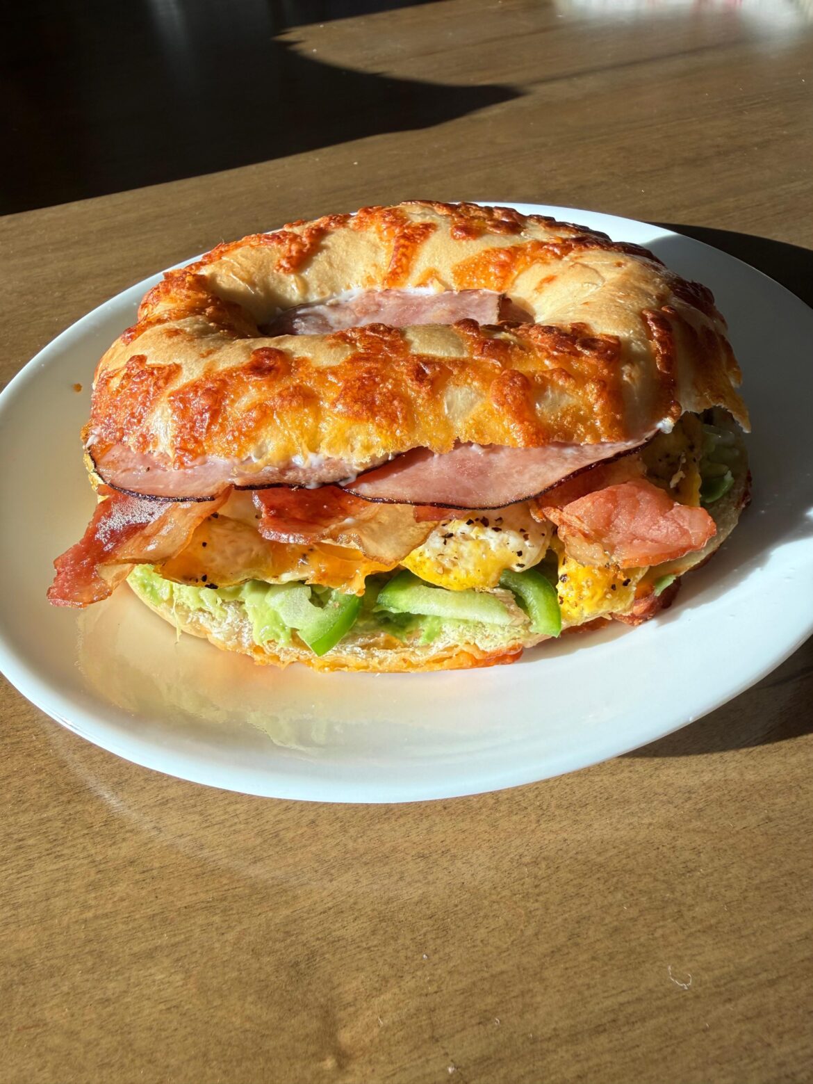 Breakfast bagel perfection