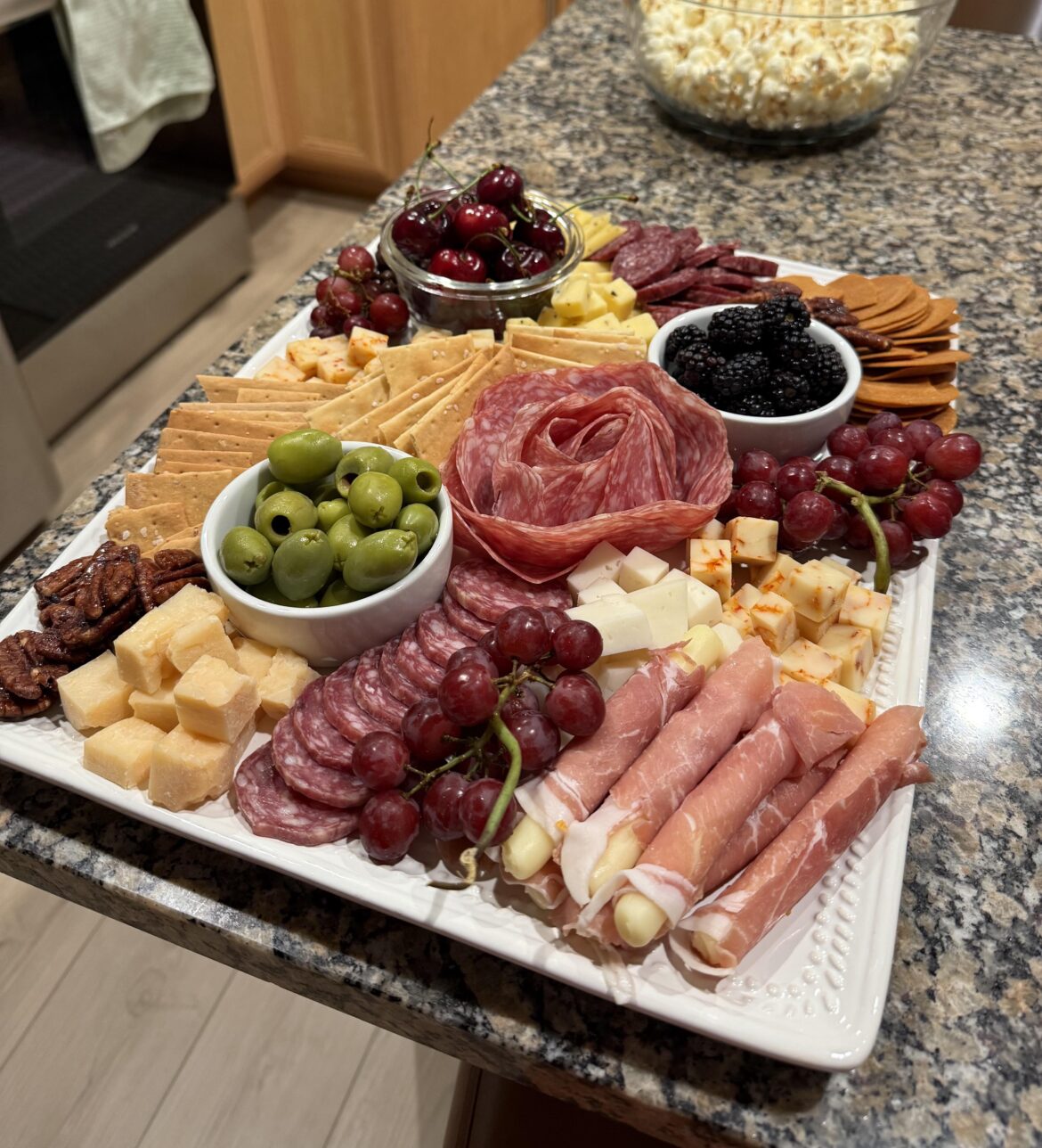 Meat and cheese snack board