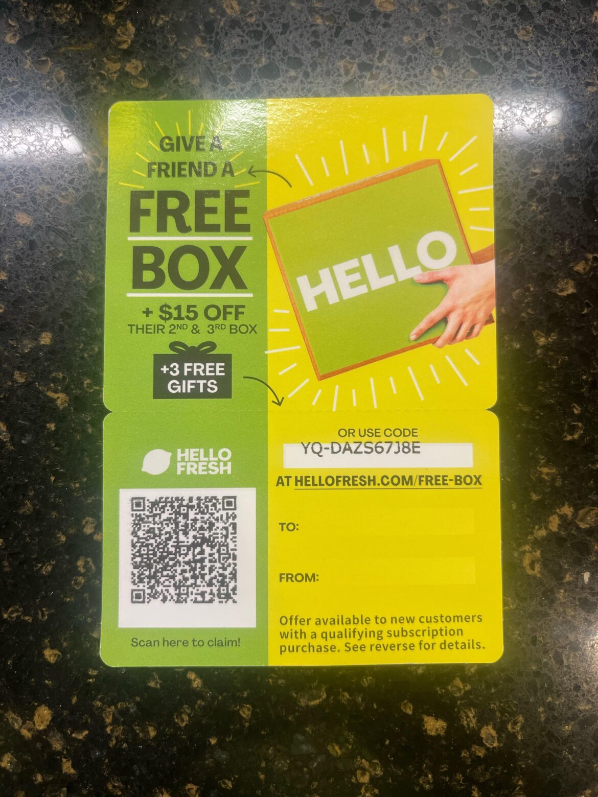 Discount code for new customers