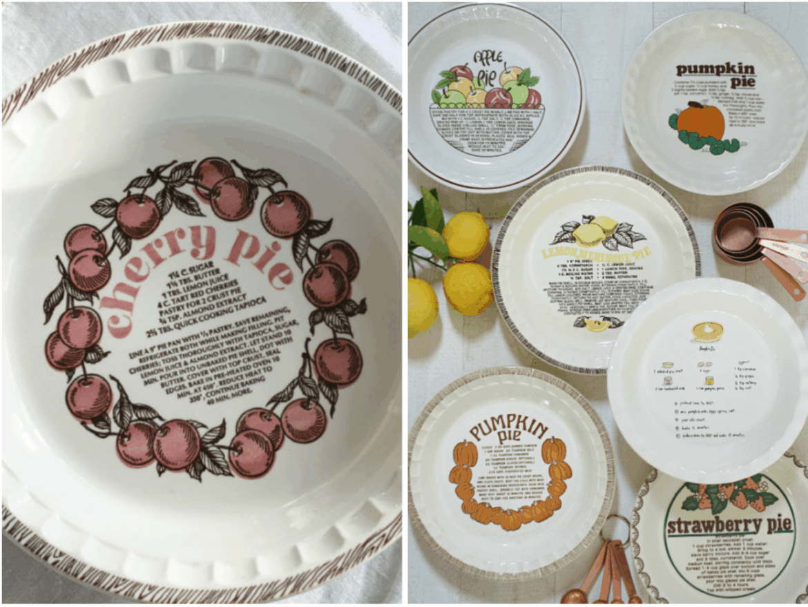 Who else collects these fun vintage recipe pie plates?