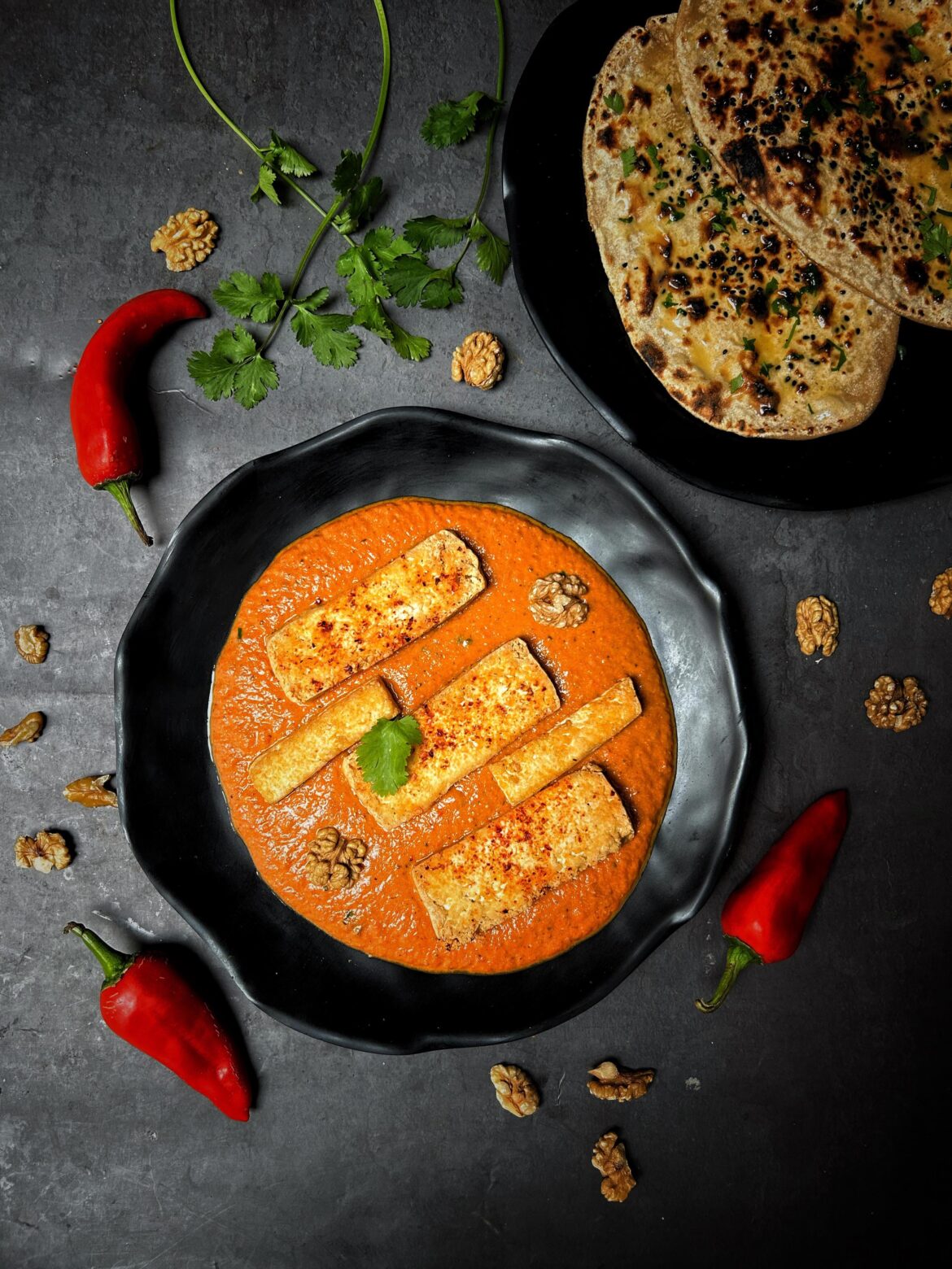 Roasted Red Pepper Walnut Tofu