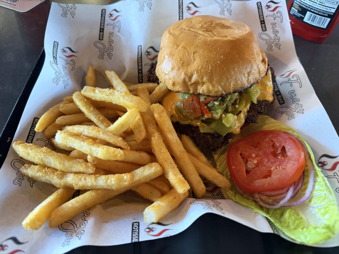 Green chile smash burger