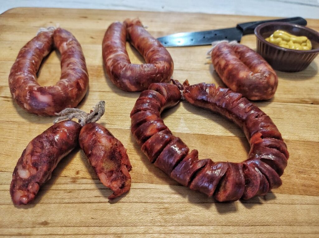 Hasselback Seitan Kielbasa with edible vegan casings