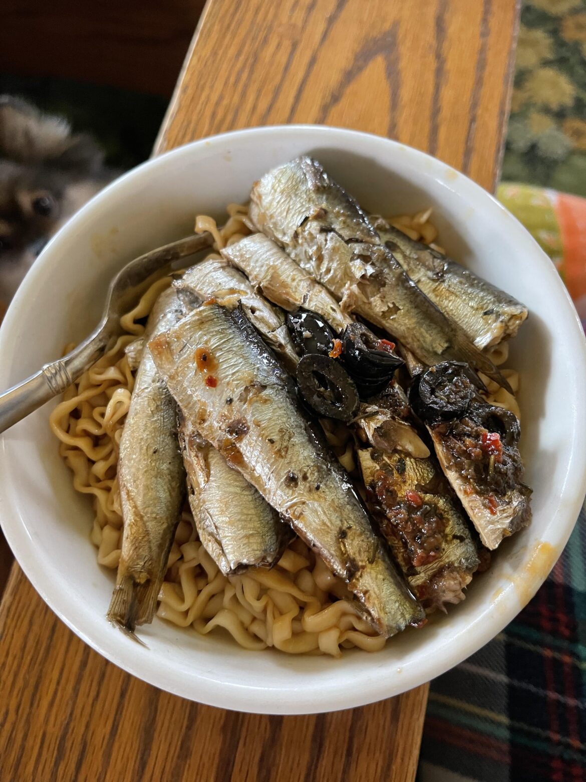 Love sardines and ramen! Perfection!