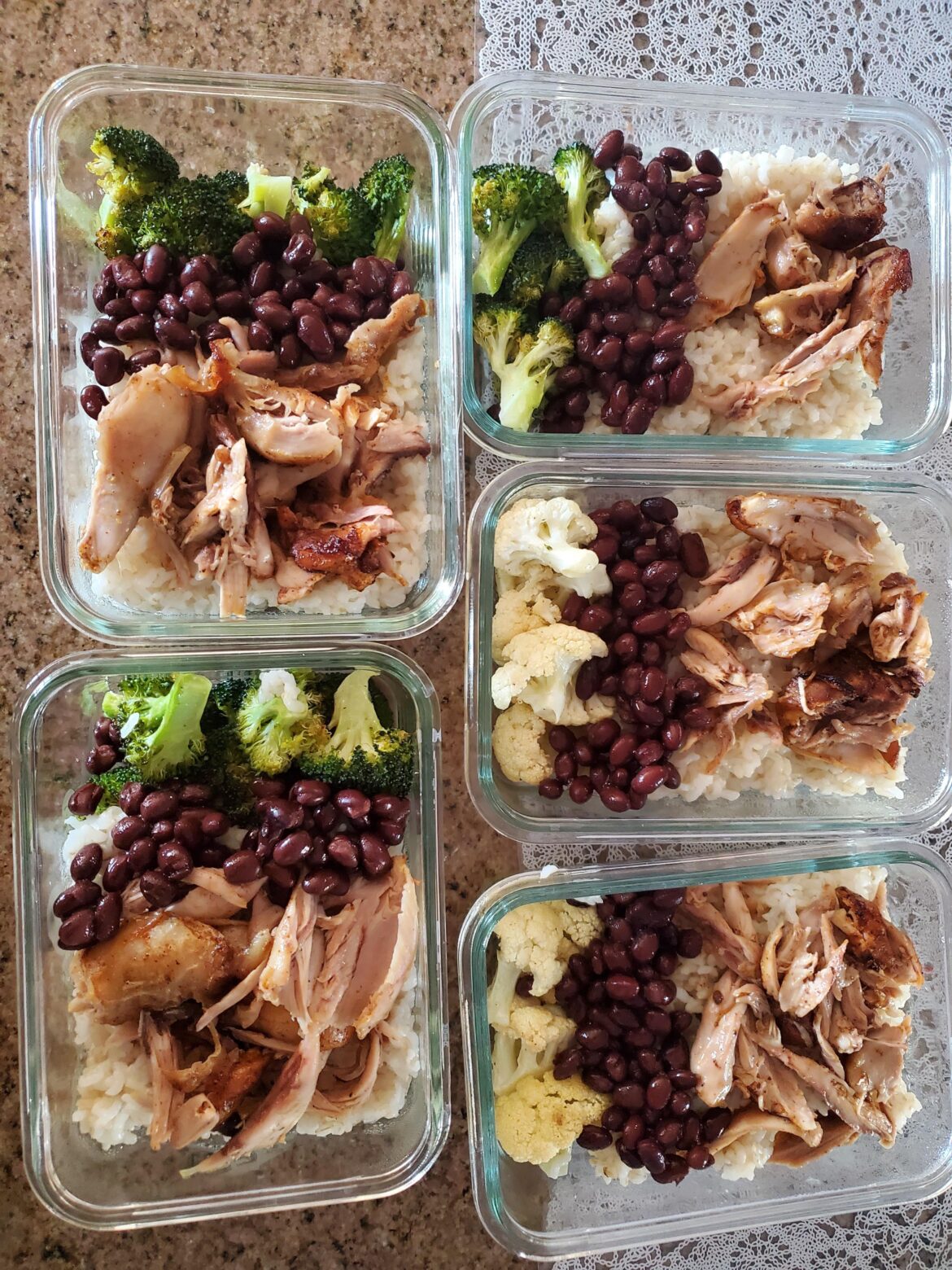 Chicken and Broccoli/Cauliflower Rice Bowls