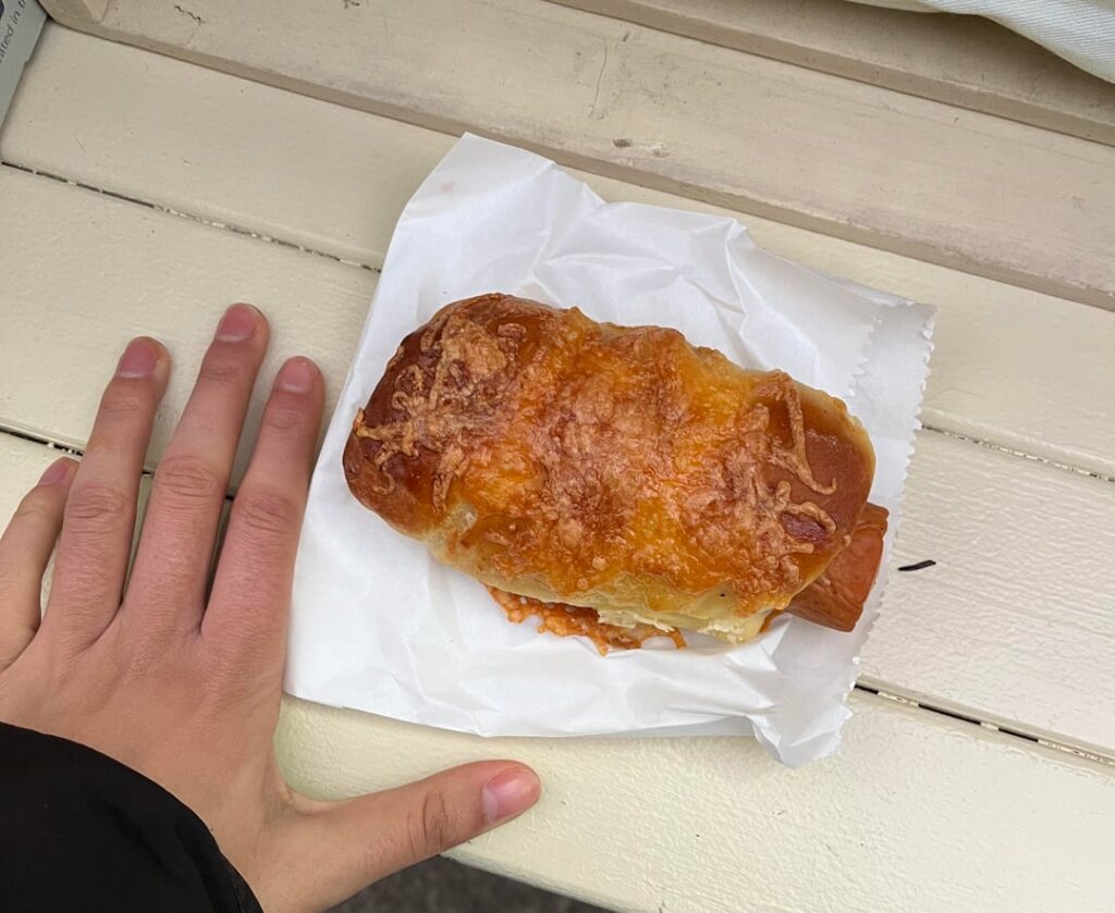 Pretzel cheese dog? Thanks:)