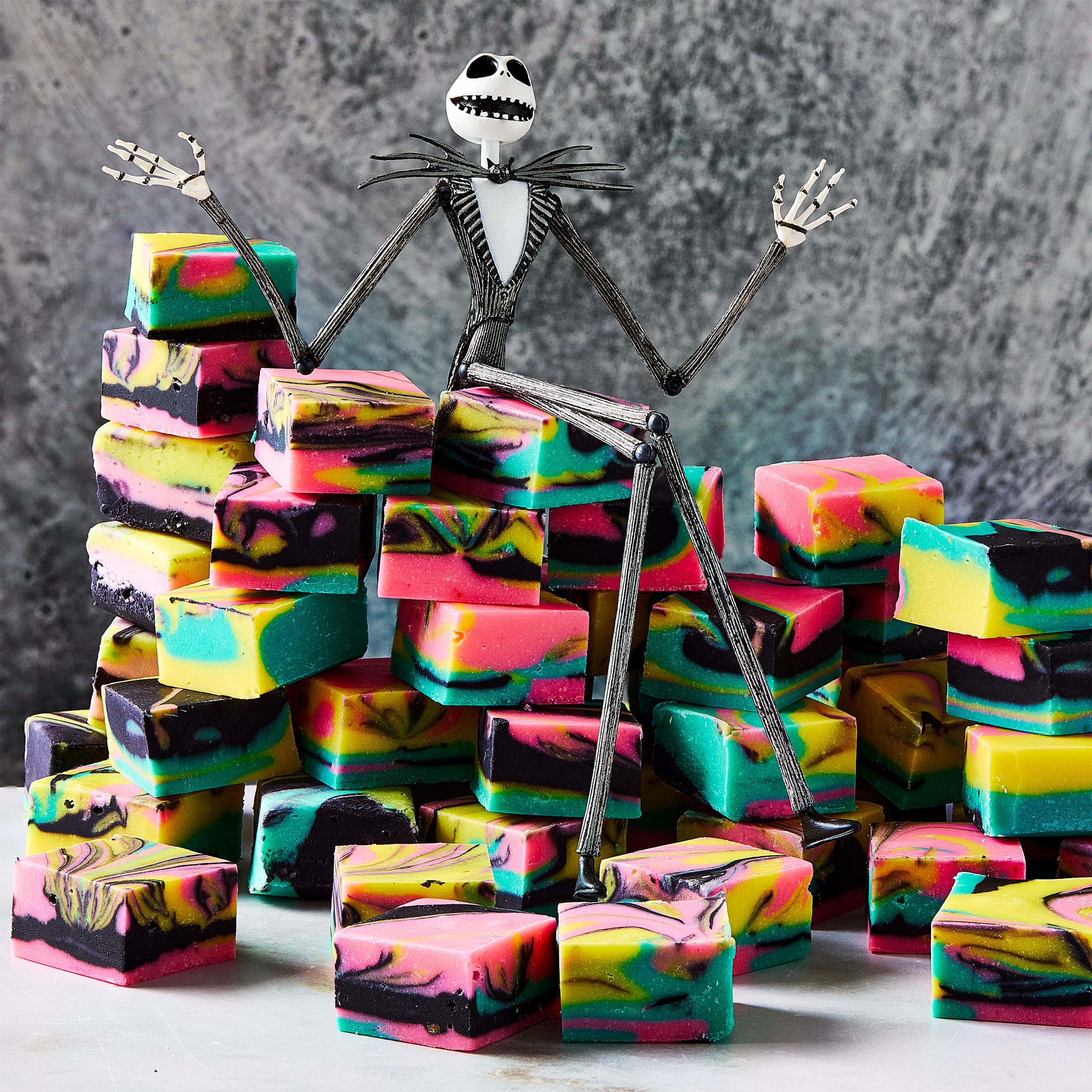 rainbow swirled fudge