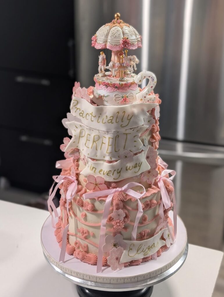 Subtle Mary Poppins themed cake for a friend's daughter