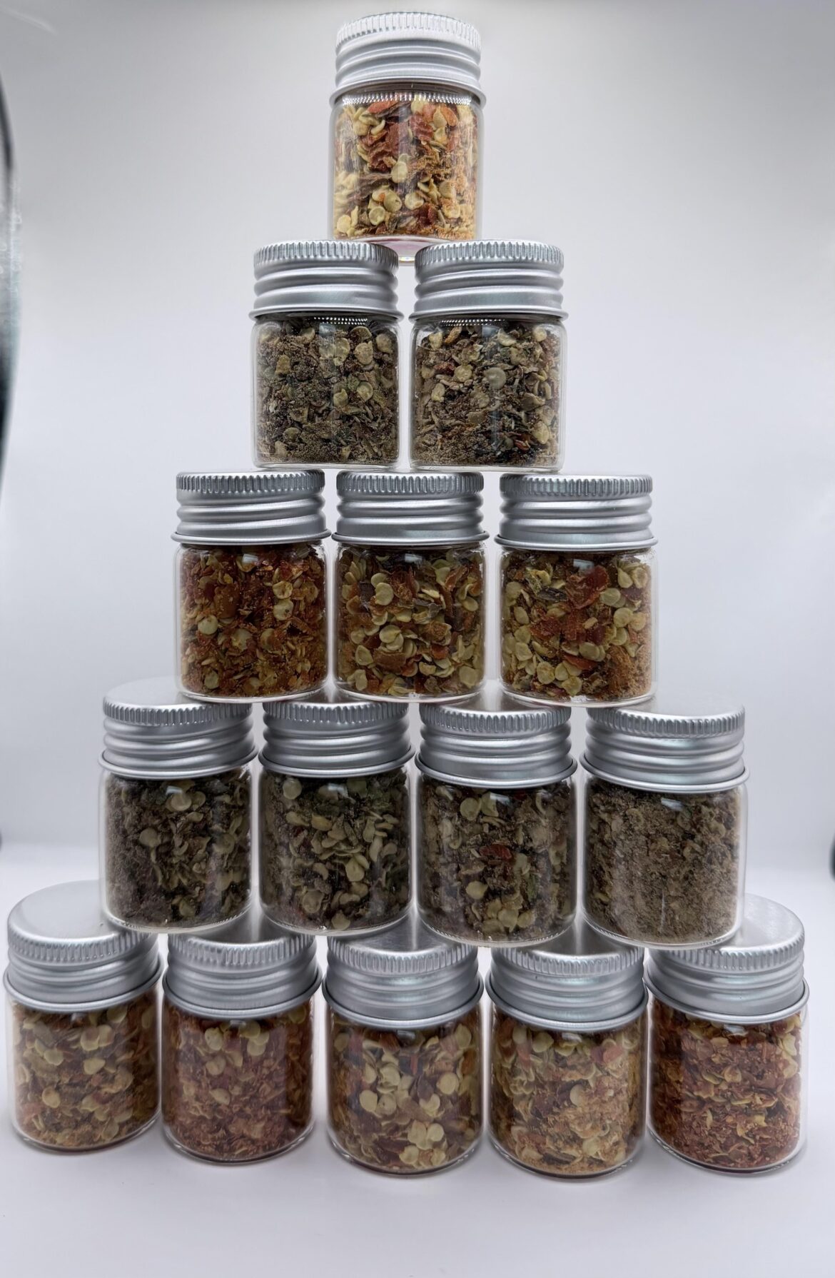 Anybody want some crazy pepper flakes? Made 3 different combos with all the leftover crops