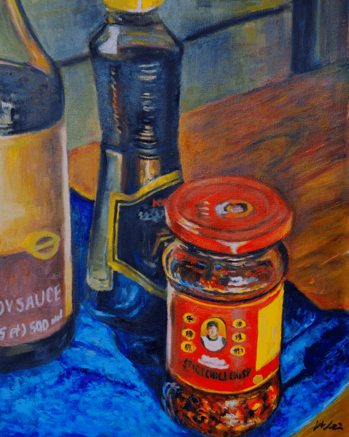 Does this subreddit like lao gan ma chili oil? I painted a jar from my pantry :)